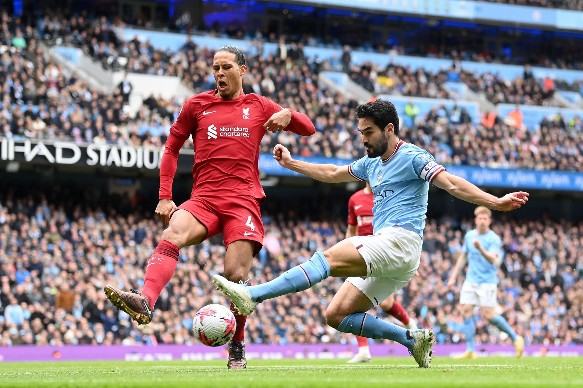Van Dijk and his fellow defenders struggled to keep City's attackers at bay.
